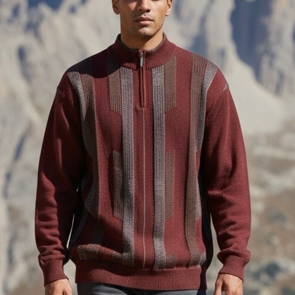 Vintage 1990s Saybury knit sweater Quarter zip men’s XXL